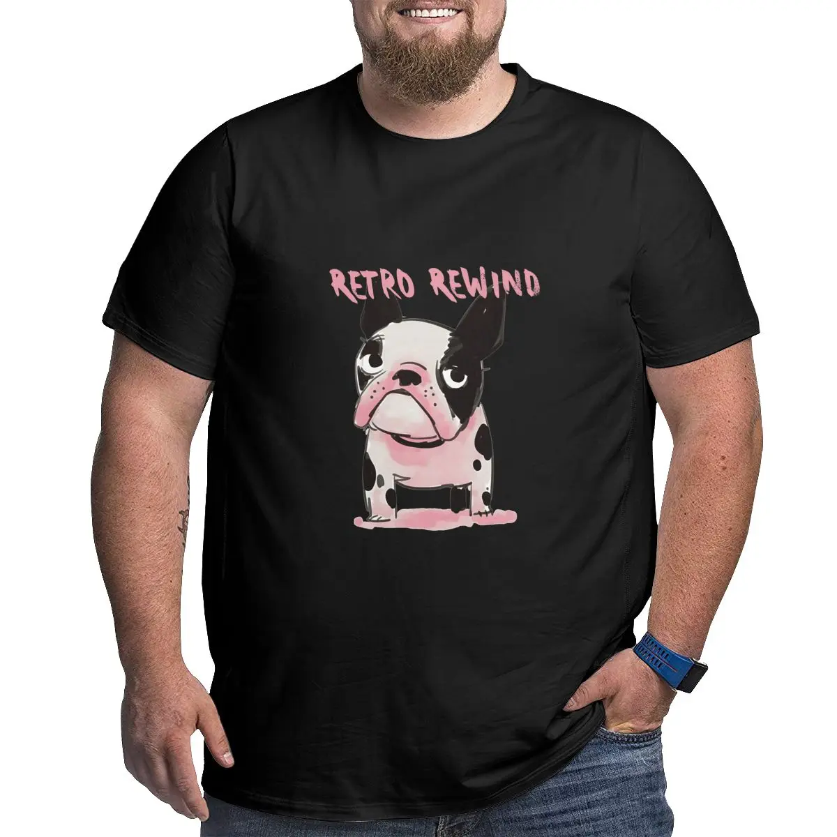 Мужская футболка больших размеров с французским бульдогом