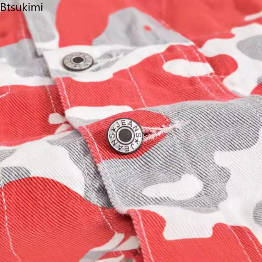 Весенне-осенние мужские модные джинсовые куртки - Фотография_6