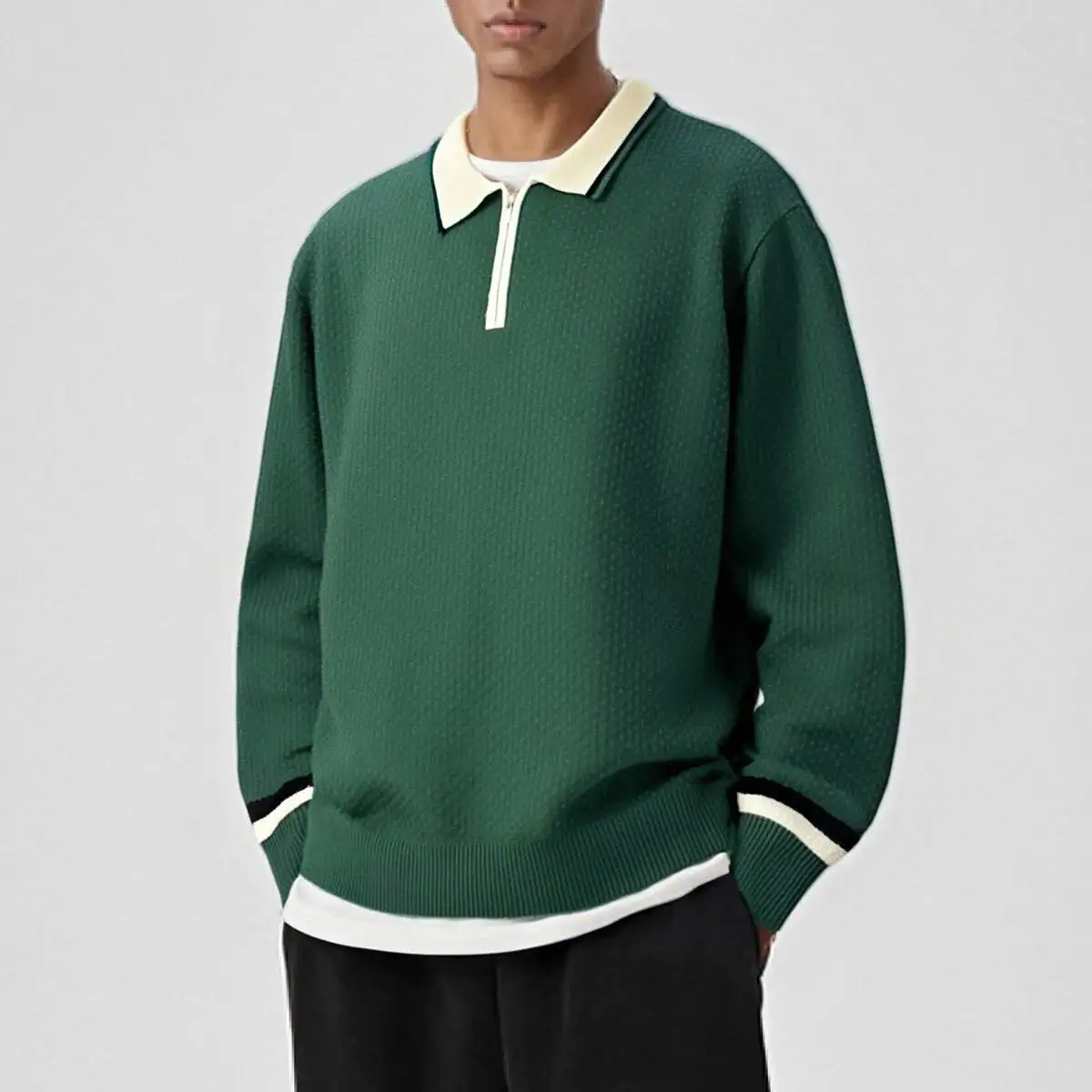 Осенний мужской вязаный свитер