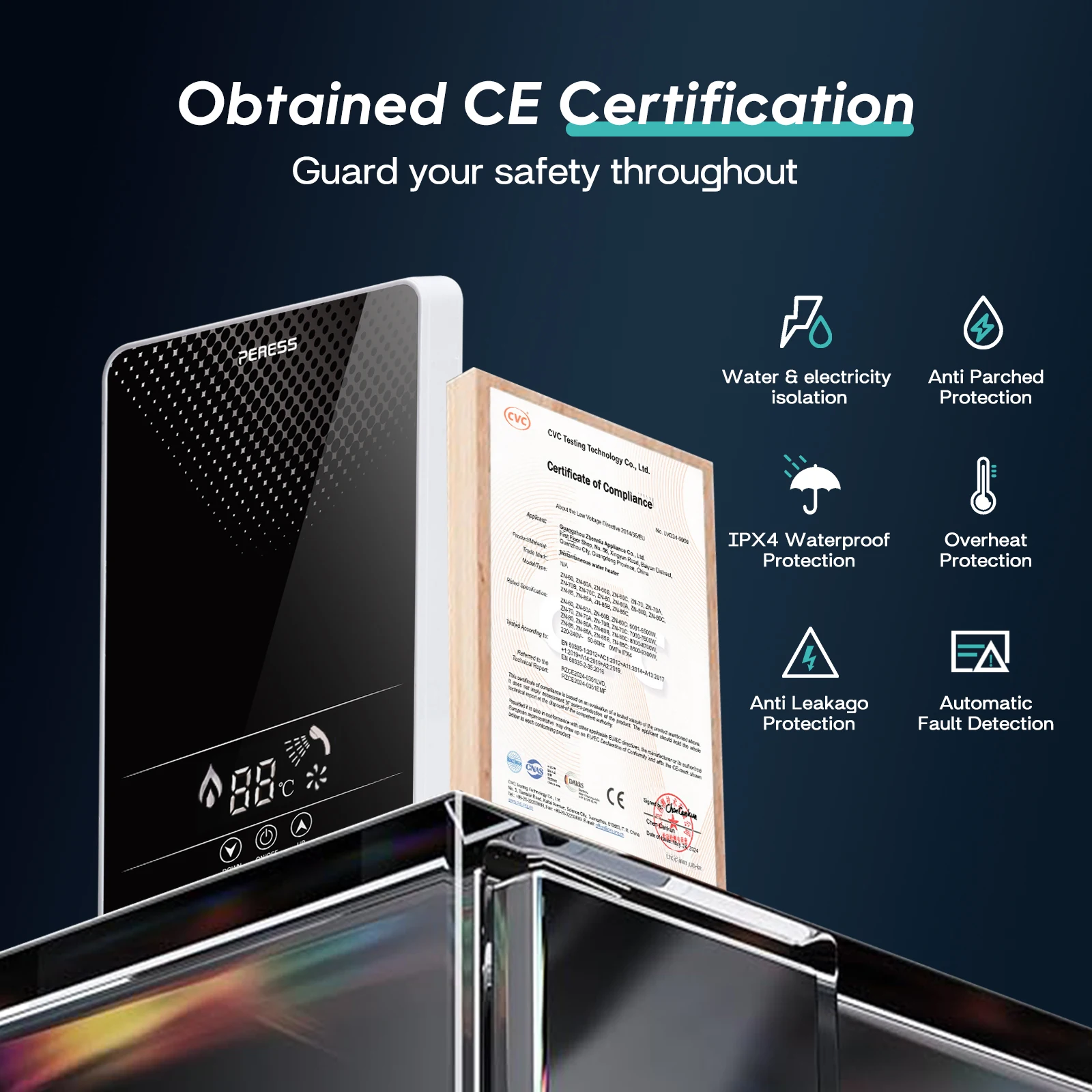 Мгновенный электрический безрезервуарный водонагреватель для душа - Фотография_3