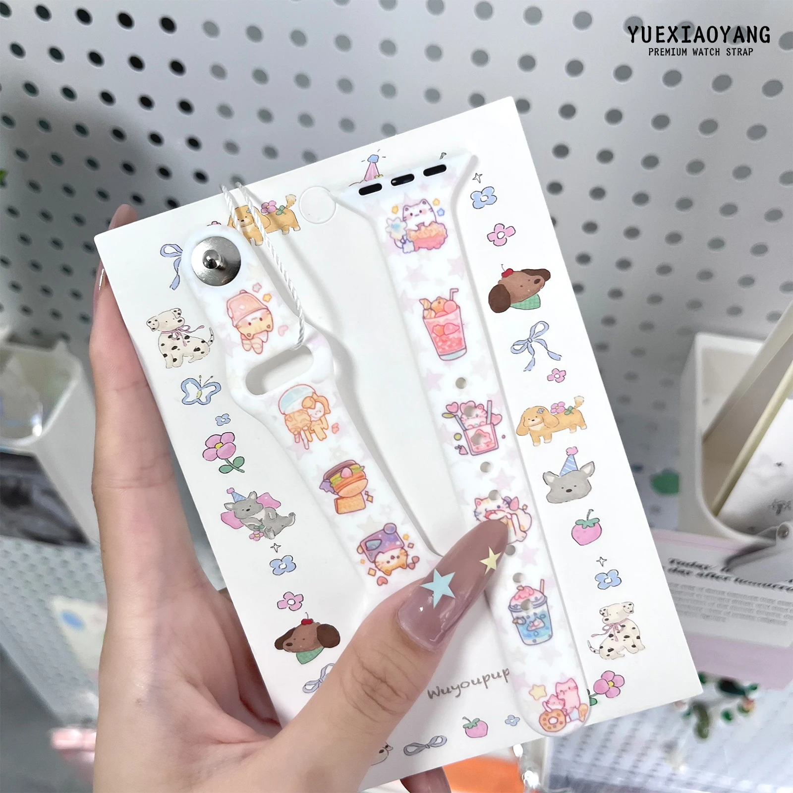 Ремешок с принтом cute cup cat 2 series для apple watch 11 - Фотография_6