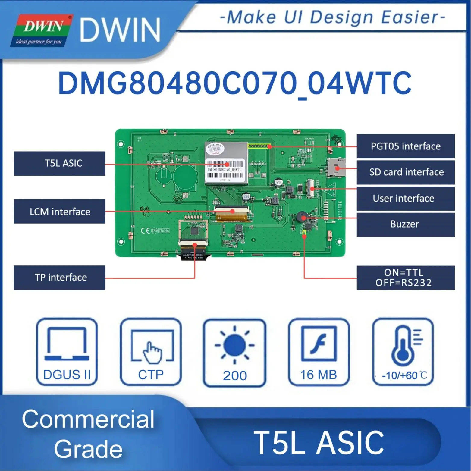 Dwin 7-дюймовый жк-модуль 800*480 - Фотография_3