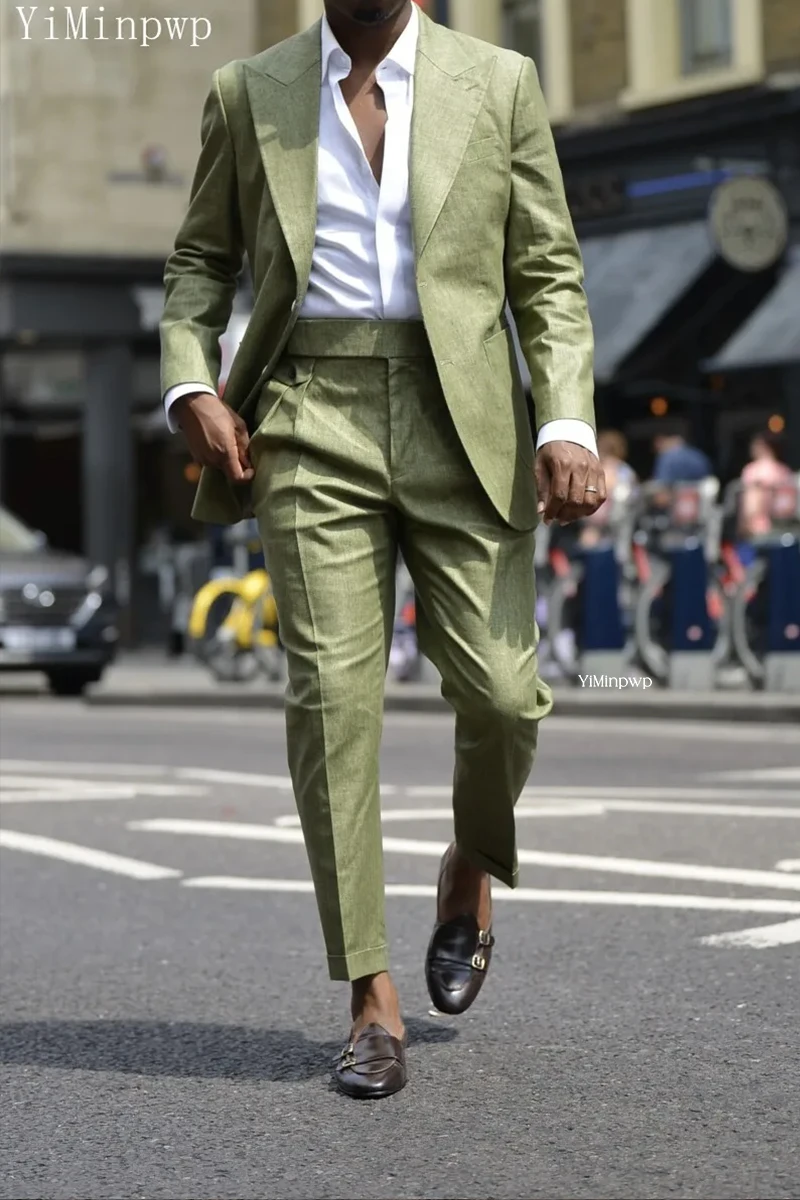 Yiminpwp зеленый мужской костюм - Фотография_4