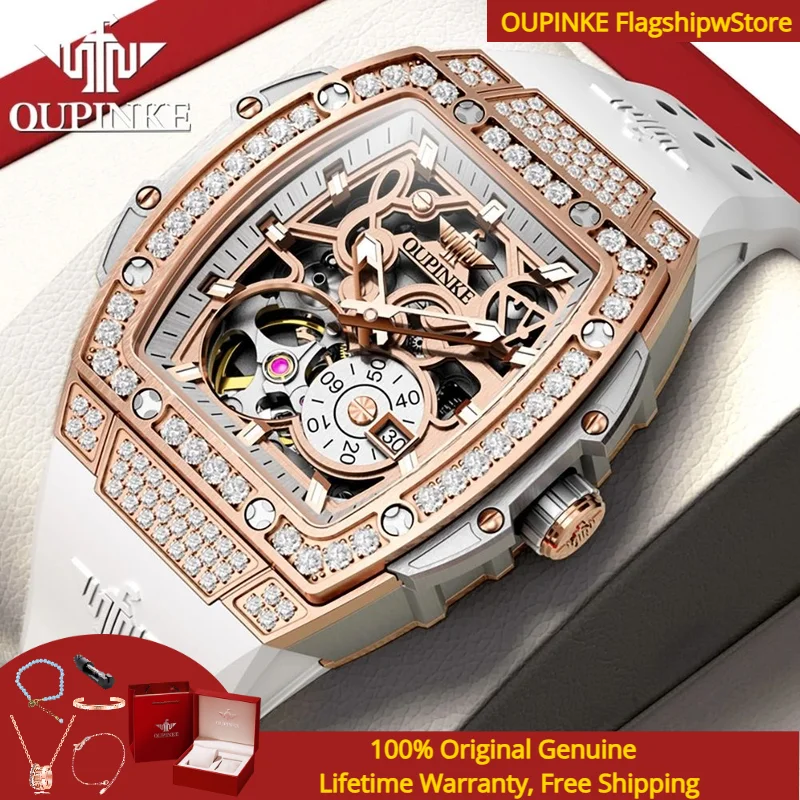 Oupinke 3220, полые автоматические женские механические часы с маховиком