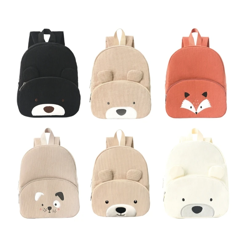 Вельветовый рюкзак с медвежьими деталями - Фотография_2