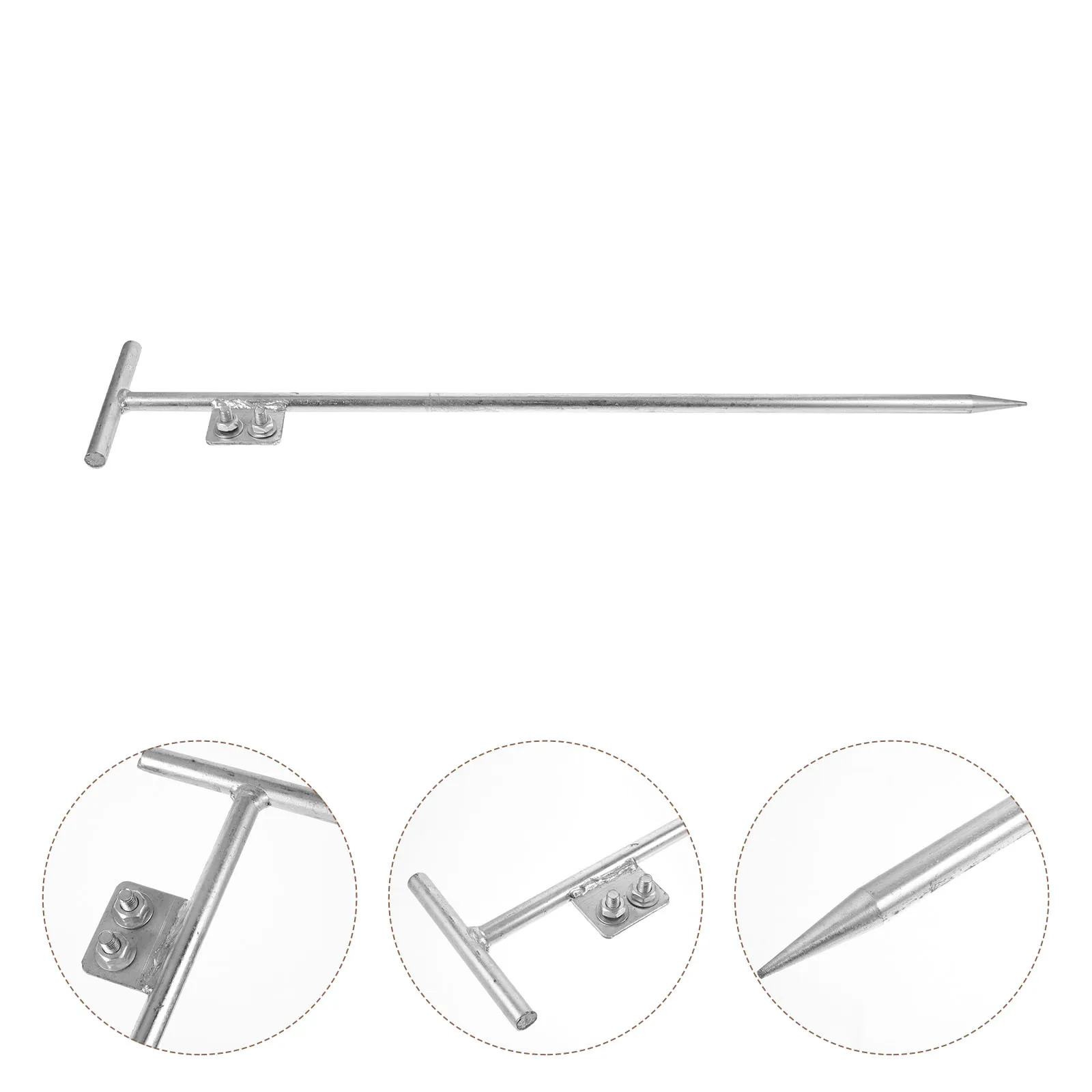 Металлический заземляющий кол 60 см для наружного электрического забора - Фотография_6