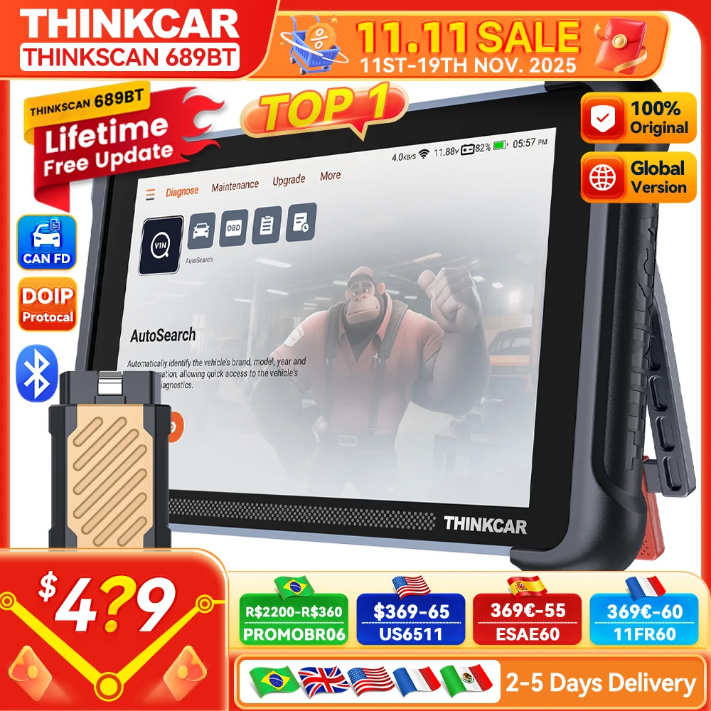 Thinkcar thinkscan 689bt obd2 диагностический