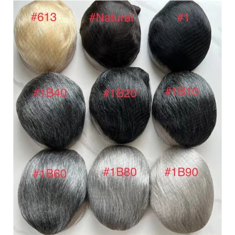 Grey hair wigs lace men toupee - Фотография_6