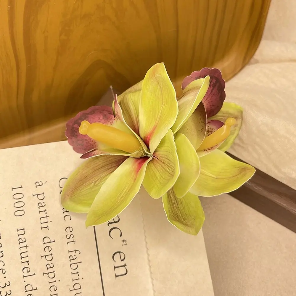 Тканевая заколка для волос с цветком - Фотография_4