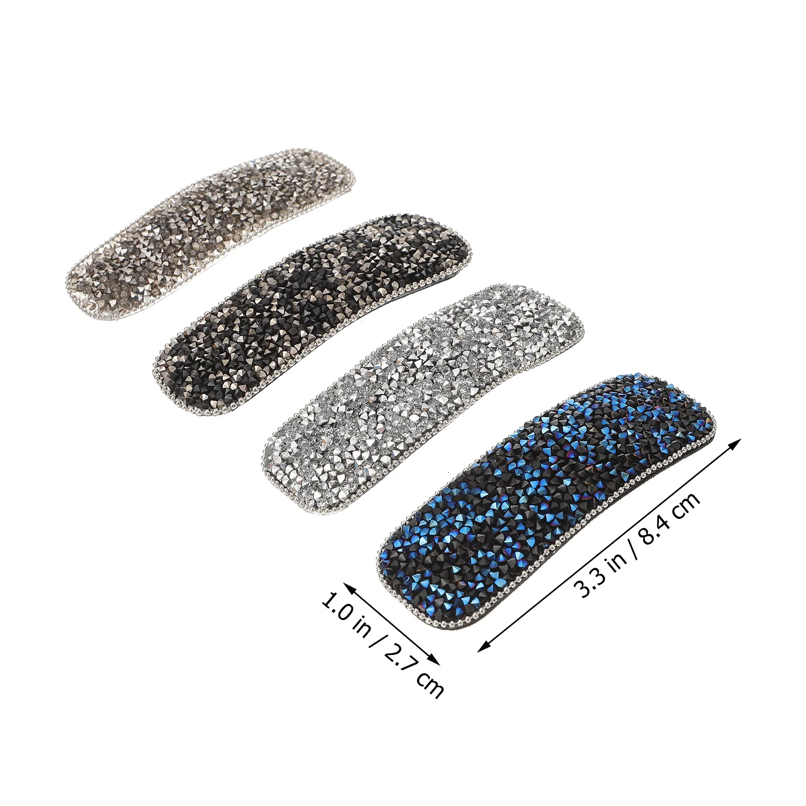 Квадратные заколки для волос с разноцветными кристаллами - Фотография_5