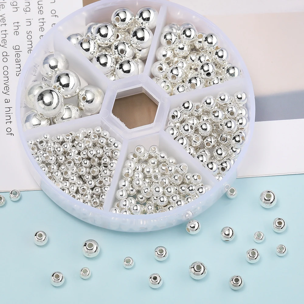 3-10 мм ccb гладкие шариковые бусины-разделители - Фотография_4