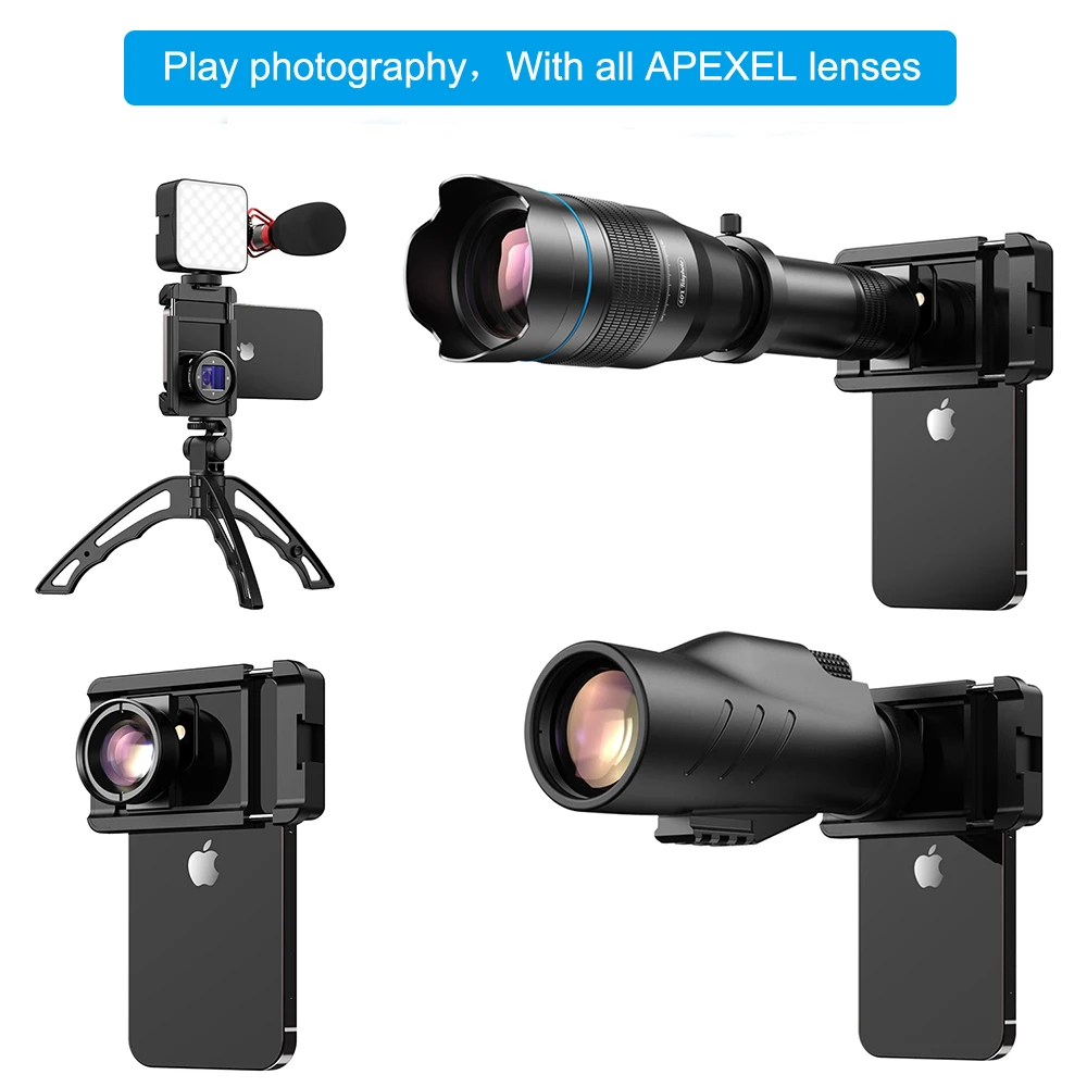 Универсальный зажим для объектива apexel - Фотография_5