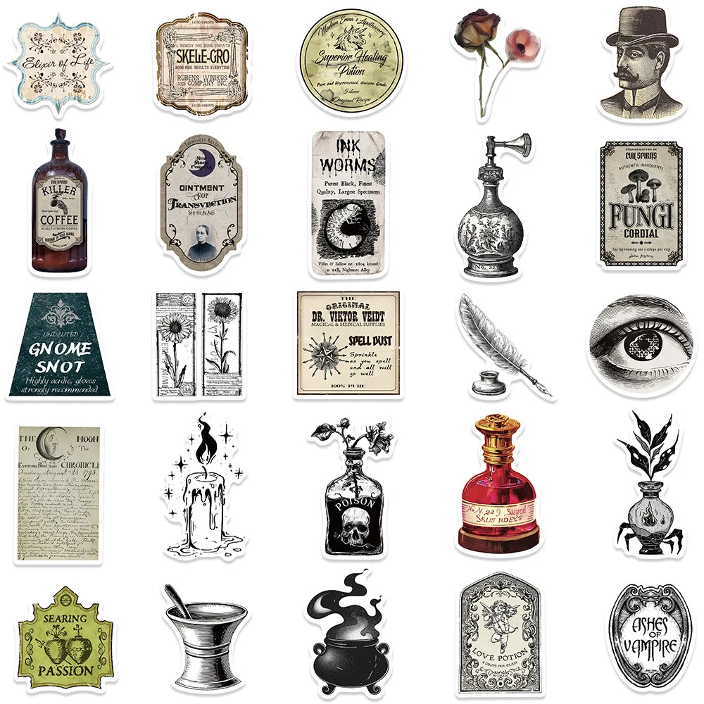 Винтажные этикетки для бутылок солля на хэллоуин - Фотография_6