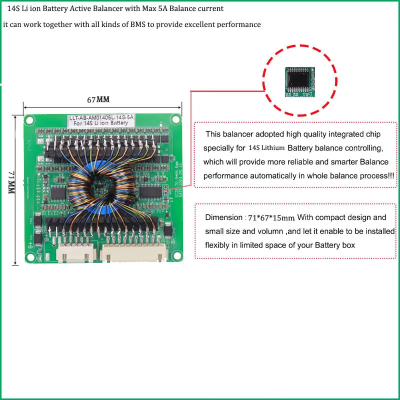 14s 48 в литий-ионный аккумулятор активный балансир 58 - Фотография_4