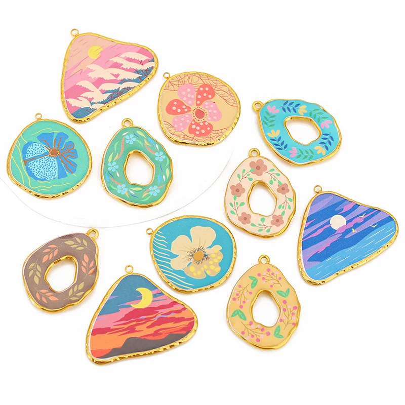 Разноцветные эмалированные подвески из нержавеющей стали «восход/закат»