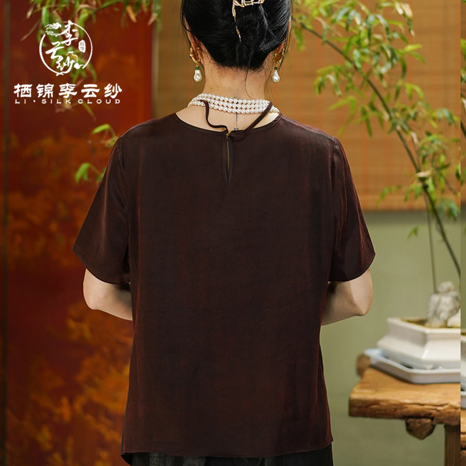 Li silk cloud блузка с короткими - Фотография_3