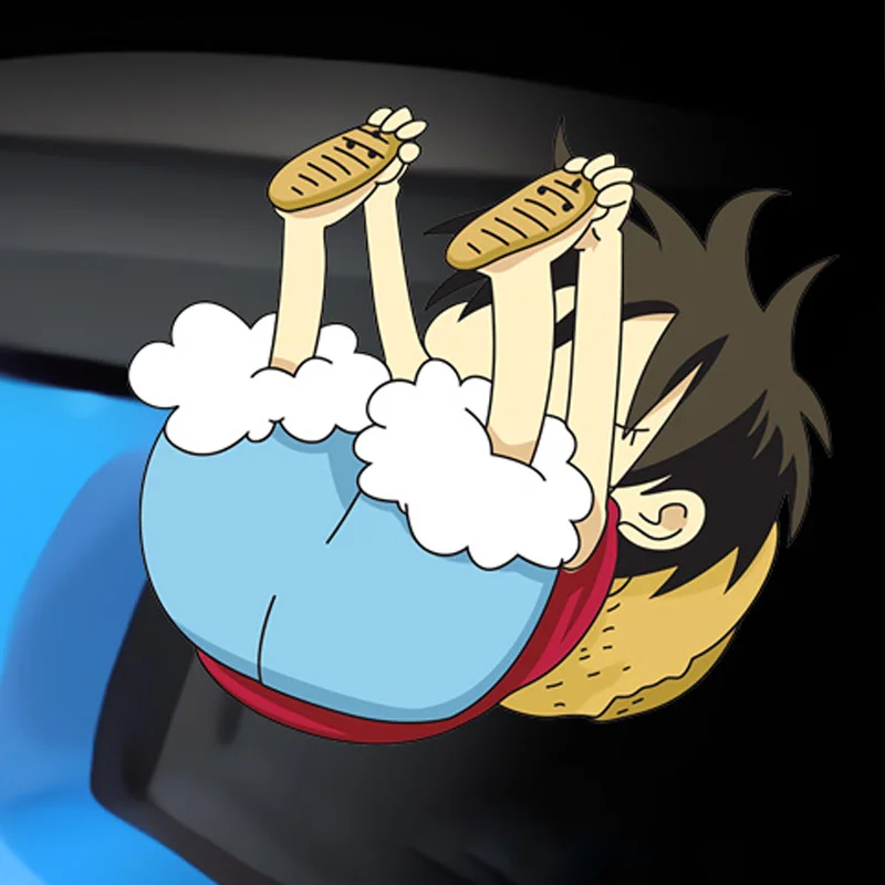 Забавные наклейки luffy peeking at window - Фотография_4