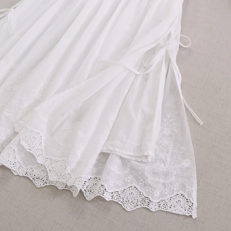 Японская однотонная юбка из 100% хлопка с вышивкой для девочек - Фотография_6