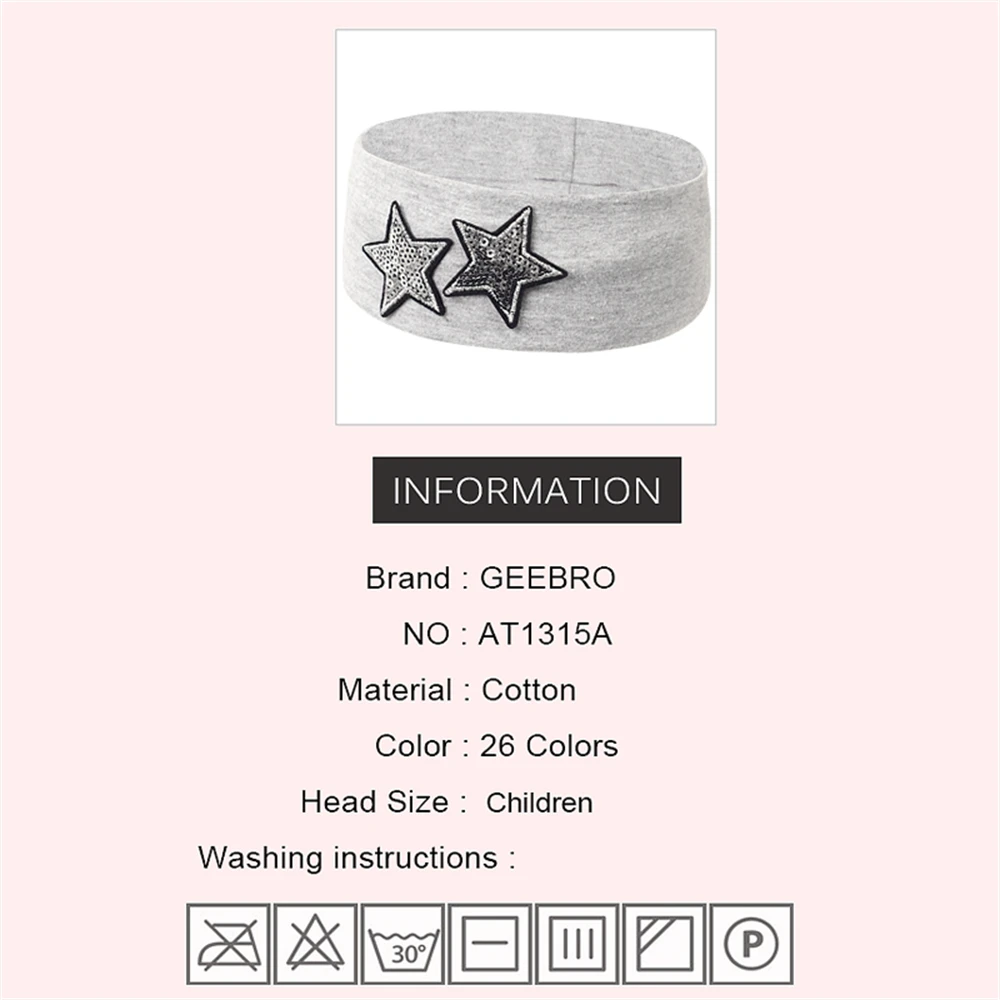 Детская хлопковая повязка на голову со звездами и любовью - Фотография_6