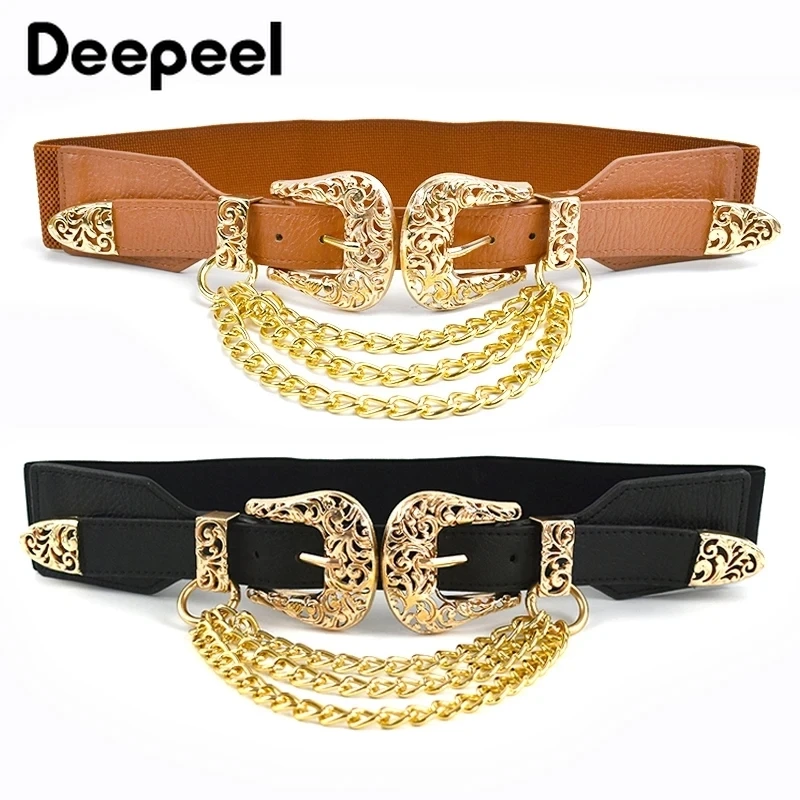 4*68 см, женские эластичные ремни с двойной пряжкой