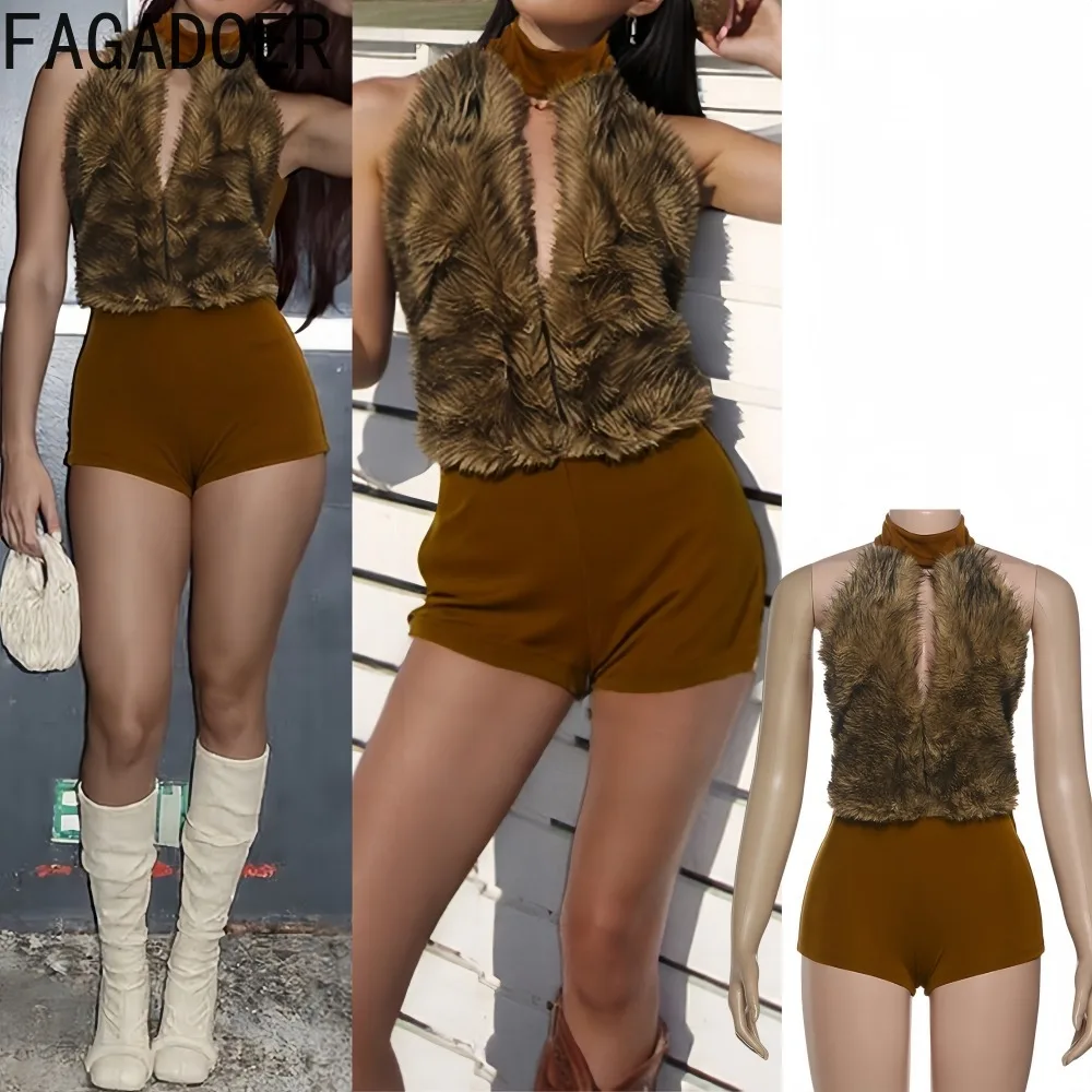 Fagadoer сексуальные меховые лоскутные
