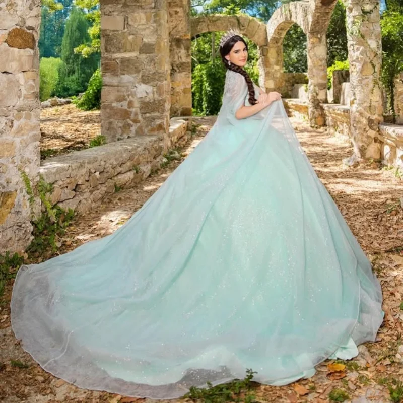 Мятно-зеленые платья quinceanera - Фотография_3