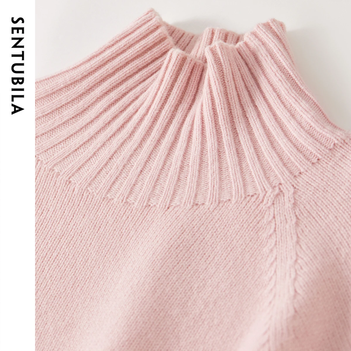 Sentubila женский свитер с воротником из 100% шерсти - Фотография_4