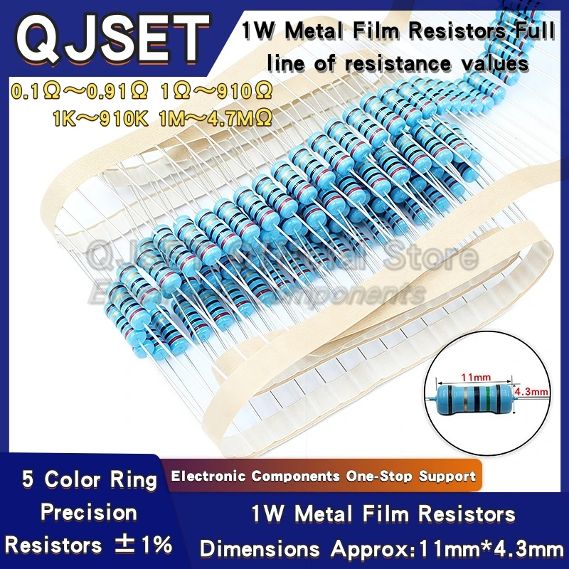 1 вт металлопленочные резисторы 1% 10 ом 47 100 200 220 470 510 ом 1k 4