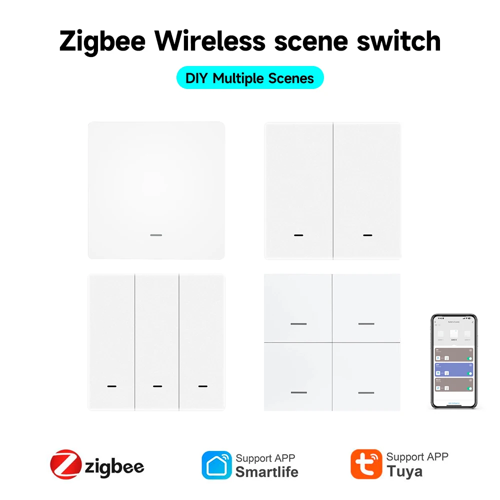 Умный переключатель сцен tuya zigbee 3