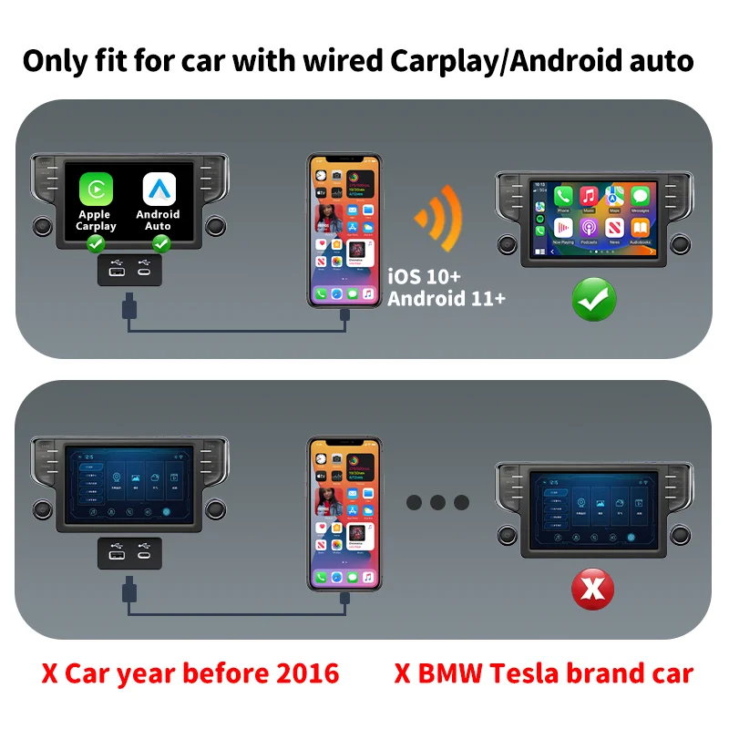 Беспроводной мини-портативный адаптер carplay для iphone 2 в 1 - Фотография_2
