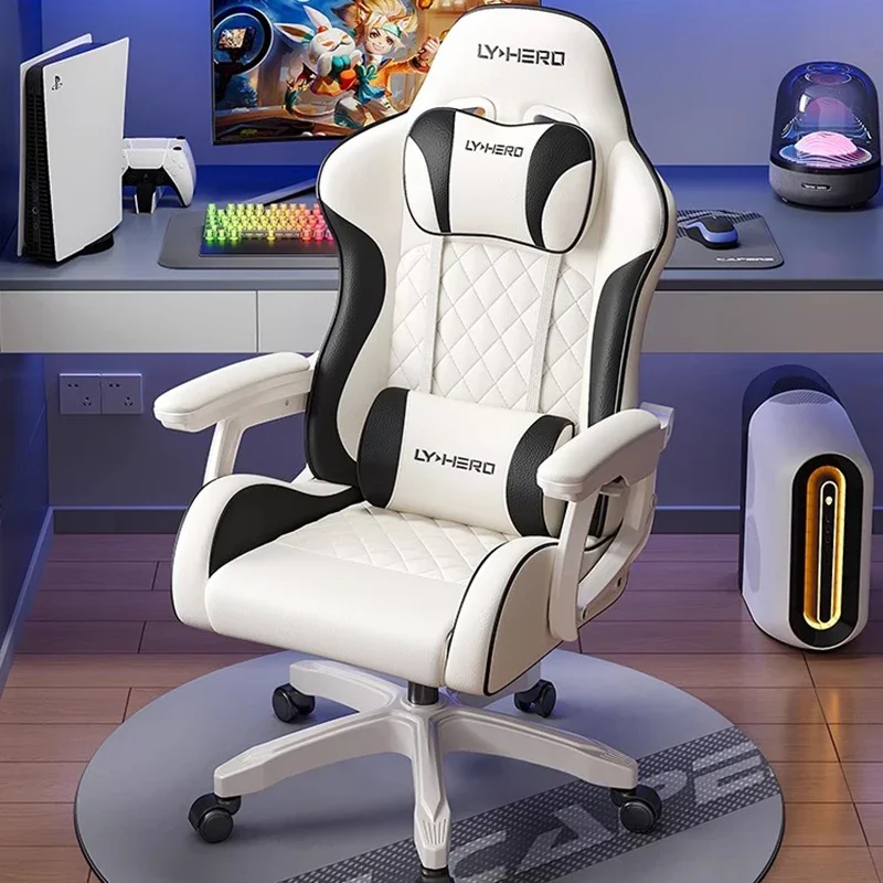 Розовое компьютерное кресло с откидной спинкой - Фотография_2