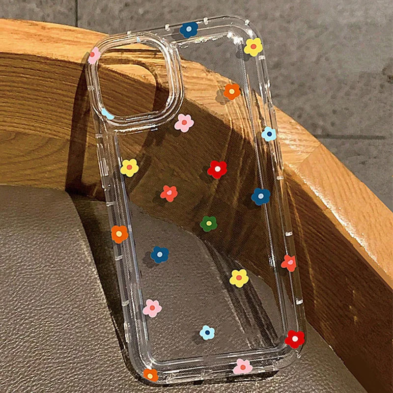 Мягкий чехол colorful love с маленьким цветком для iphone 16 - Фотография_2