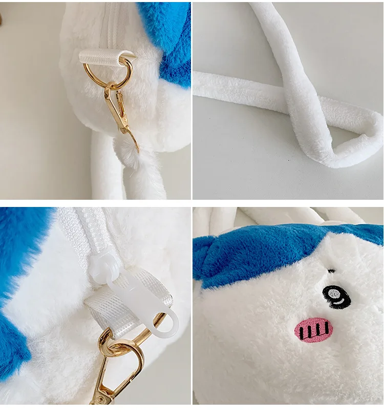 Милый плюшевый рюкзак chiikawa из трех предметов - Фотография_5