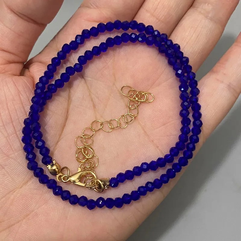 Модная цепочка с черными прозрачными бусинами 3 мм - Фотография_5