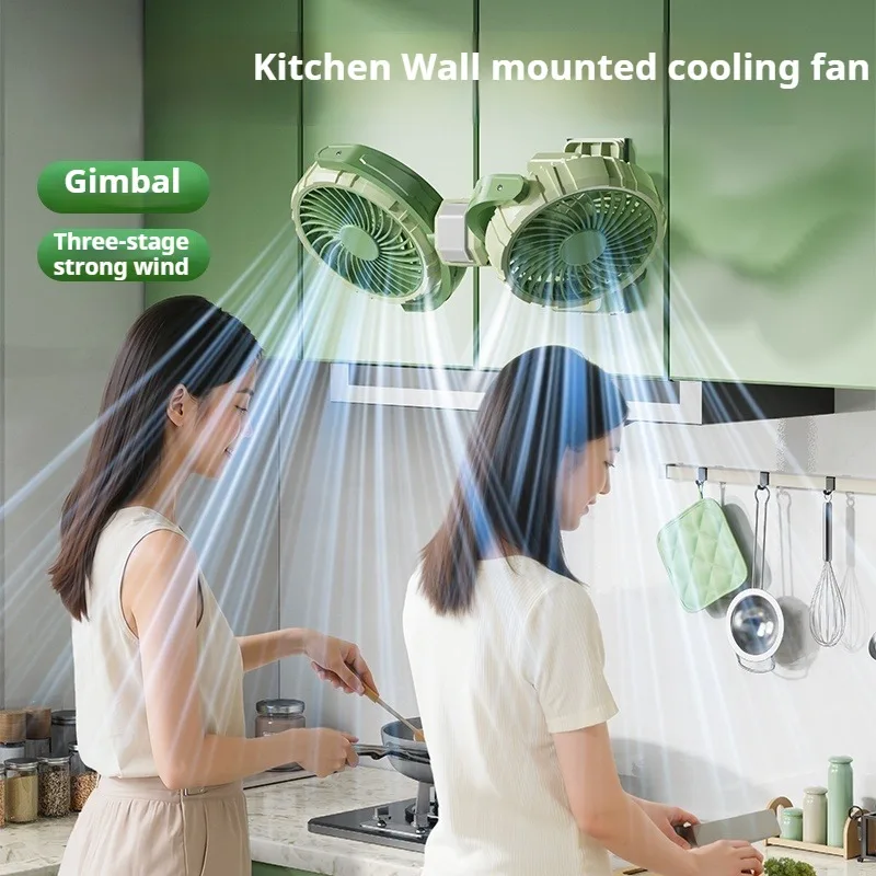 Eary kitchen вентилятор с двойной головкой и аккумулятором 4000 мач - Фотография_2