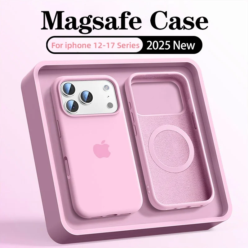 Оригинальный жидкий силиконовый чехол magsafe для apple iphone 17