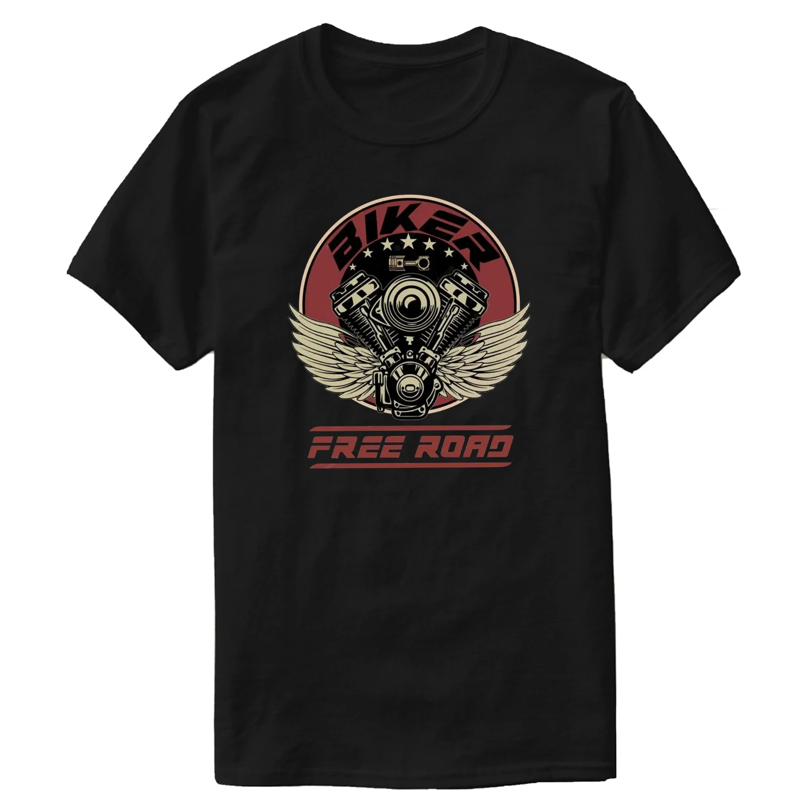 Винтажная футболка wing engine free road