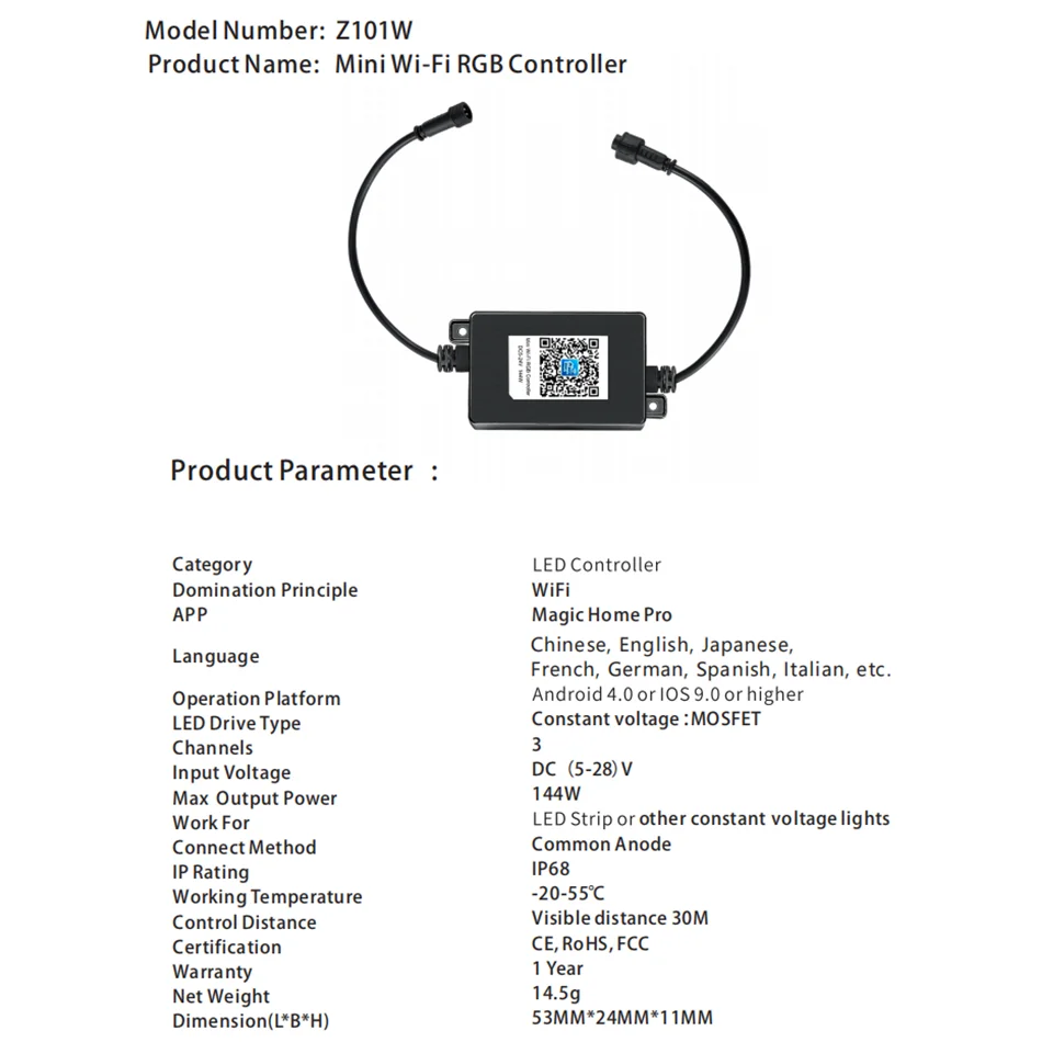 Ip68 светодиодный контроллер wifi - Фотография_3